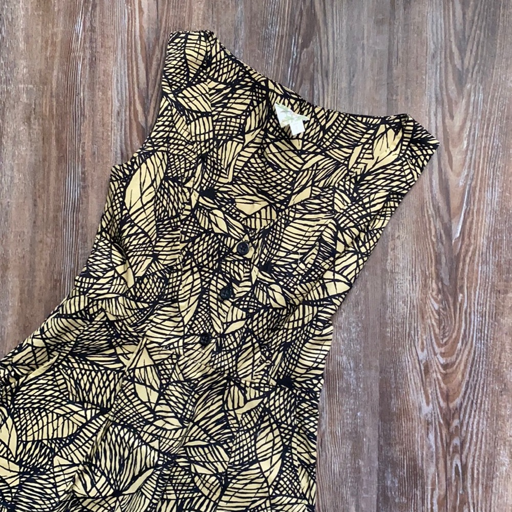 Weston Wear Sleeveless A-Line Patterned Buttoned Casual Dress